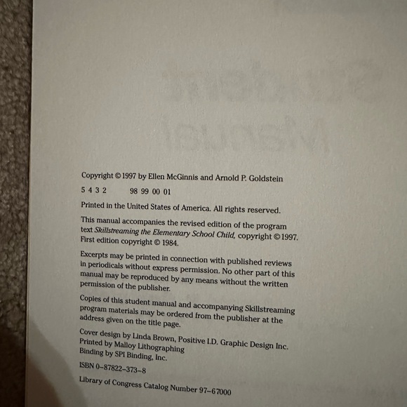 Skillstreaming the elementary school child- student manual! New! - Picture 2 of 10